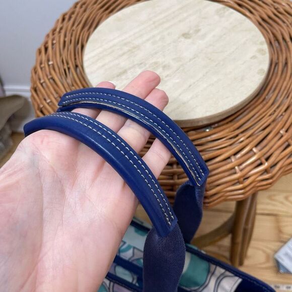 Coach Kyra Scarf Print C Signature Tote Bag Purple Blue Vintage Geometric Medium - Picture 7 of 10